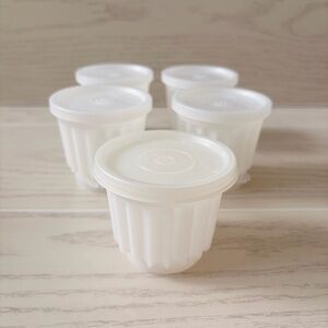 Tupperware Jello-et Mini Molds Jello Pudding Individual Cup Set of 5 USA Vintage